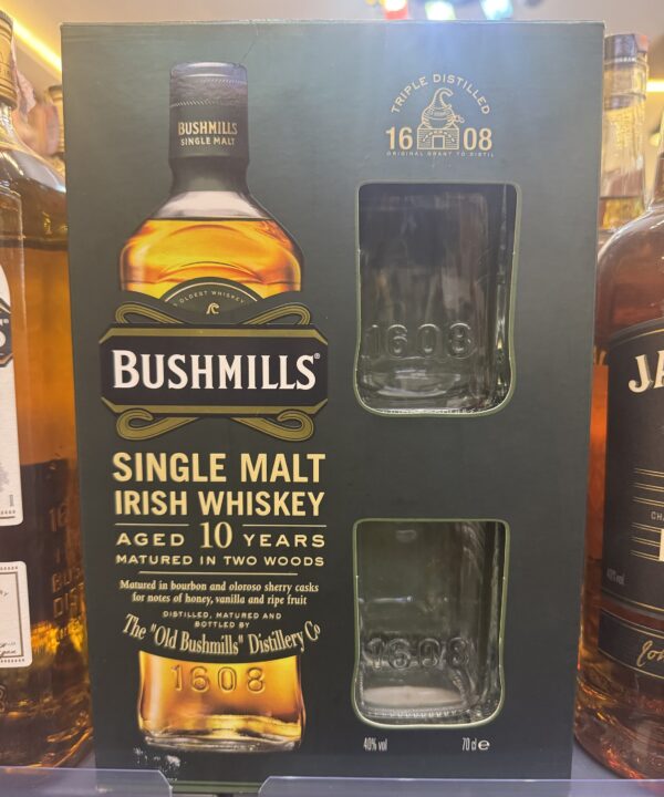 Bushmills 10 yrs with glass 70CL