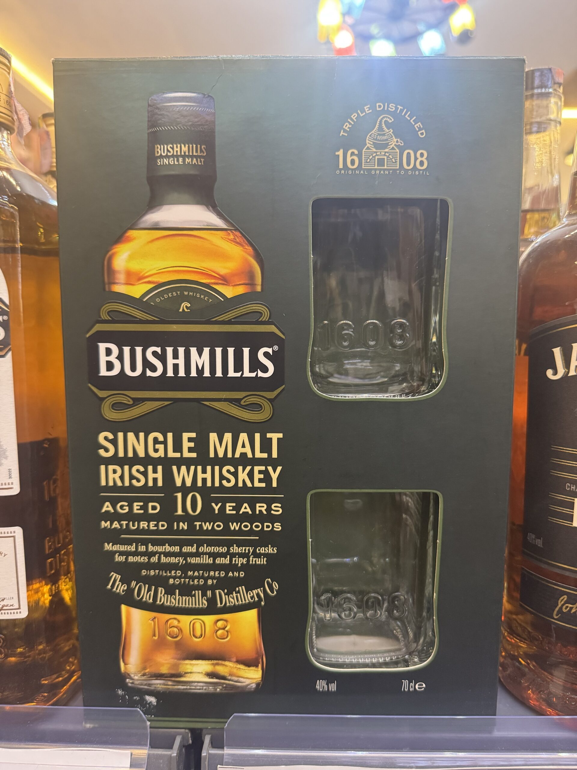 Bushmills 10 yrs with glass 70CL